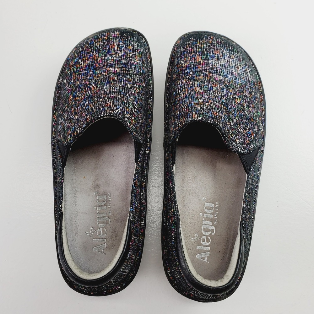 Alegria Women's Keli Professional Leather Clogs Minnow Rainbow Size 36 US 6